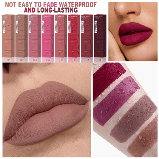 8-color matte velvet Liquid Lipstick-set /waterproof, Long-Lasting & Highly Pigmented
