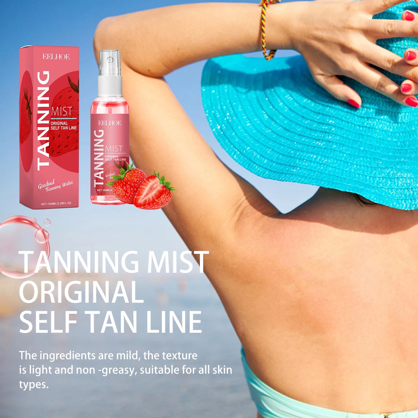 Natural Self Tanning Spray Solarium Self-Tanning Body and Face Fake Tan Solar Bronzer Self Tanner Sunless Tanning Products 100Ml