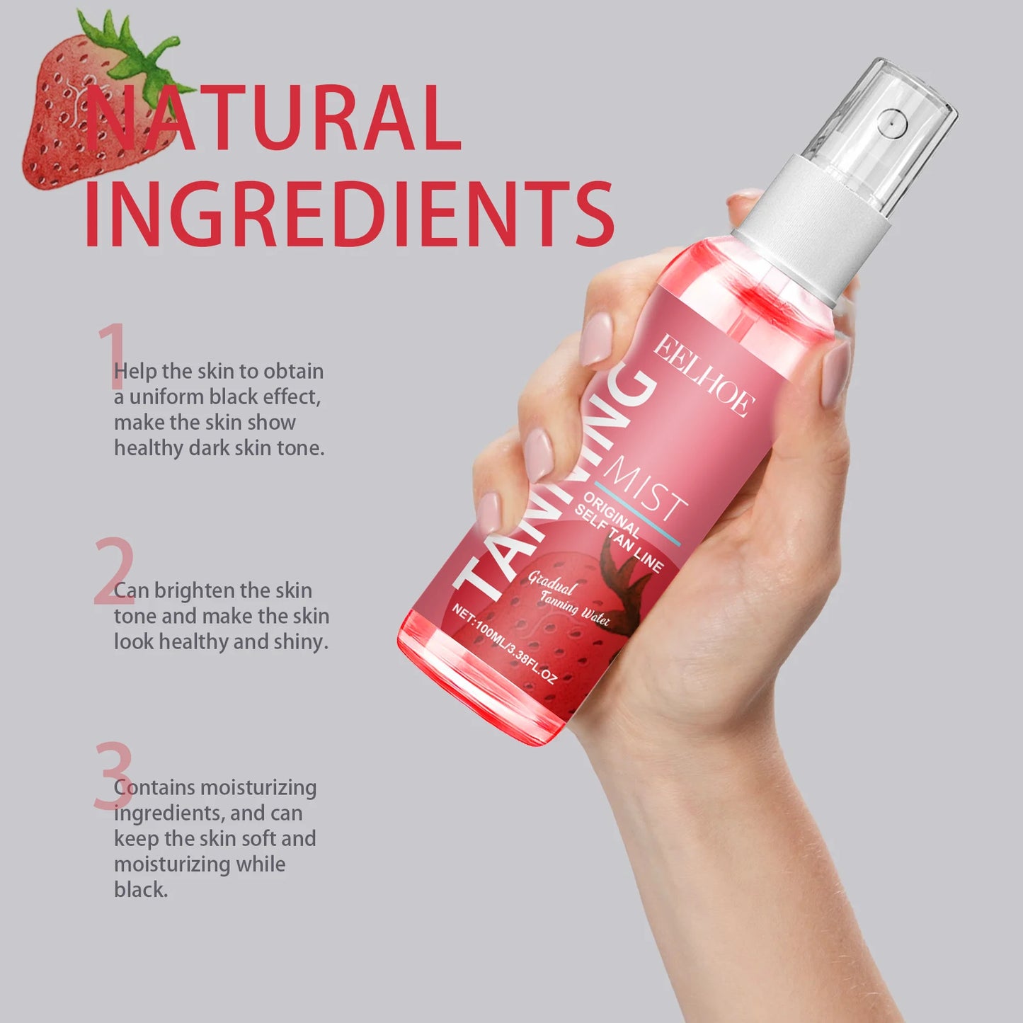 Natural Self Tanning Spray Solarium Self-Tanning Body and Face Fake Tan Solar Bronzer Self Tanner Sunless Tanning Products 100Ml